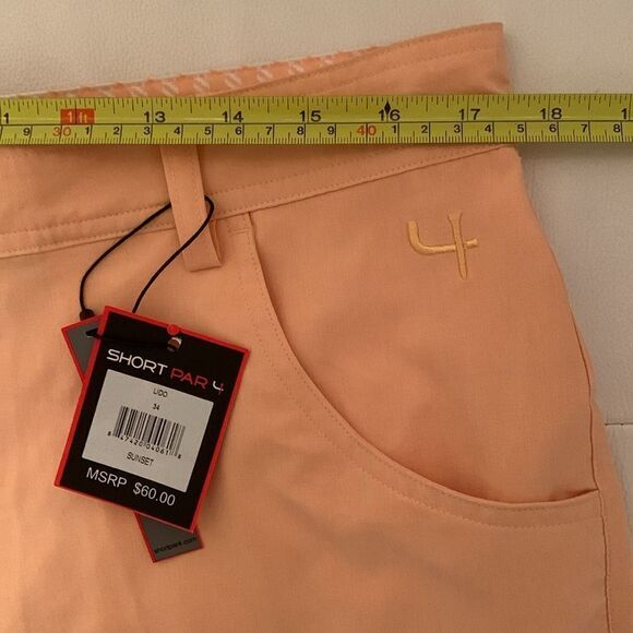 NWT Short Par 4 Lido Golf Peach Soft Stretch Men's Shorts Size 34 - Picture 3 of 10